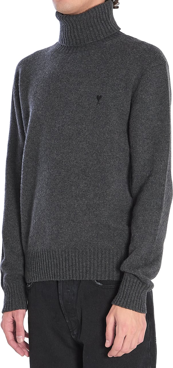 AMI Paris Ami de Coeur turtleneck sweater Grijs