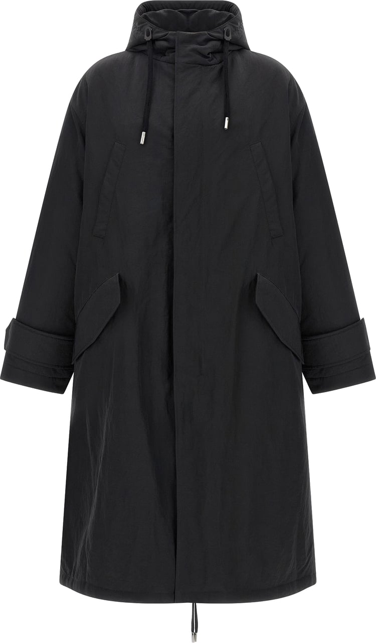 Ami Paris Gray Polyamide Parka Grijs
