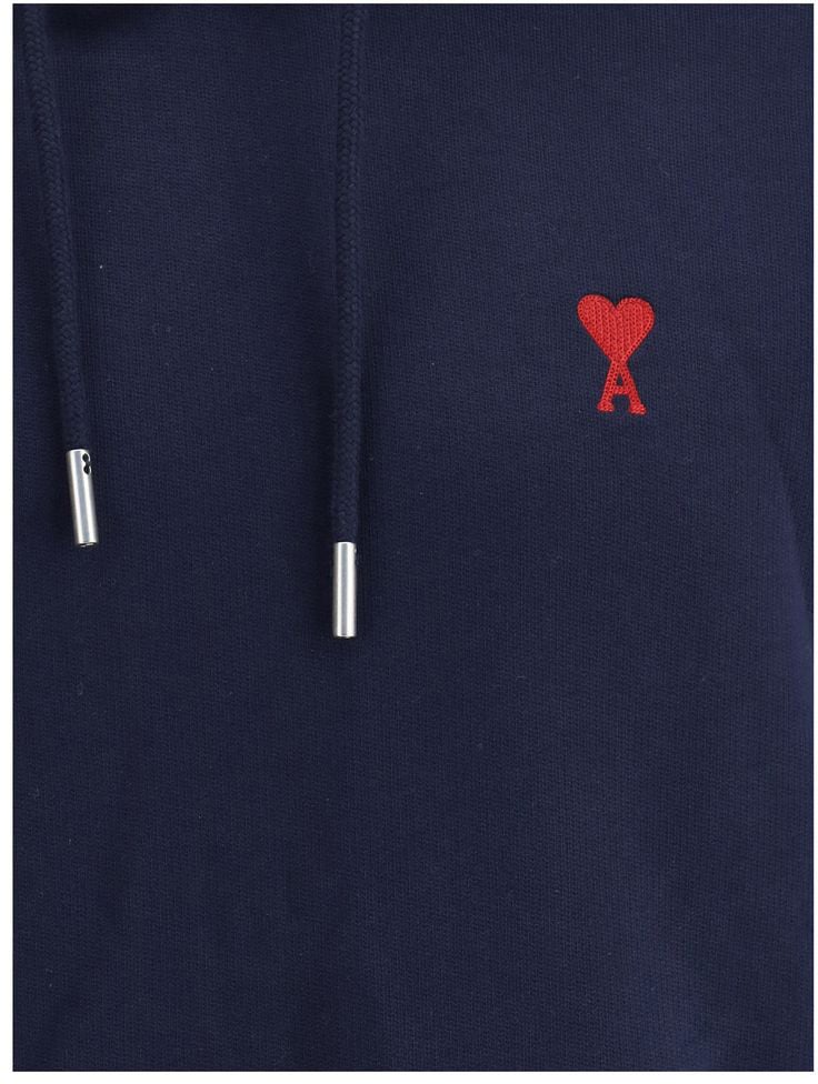 Ami Paris Blue Cotton Sweatshirt Blauw