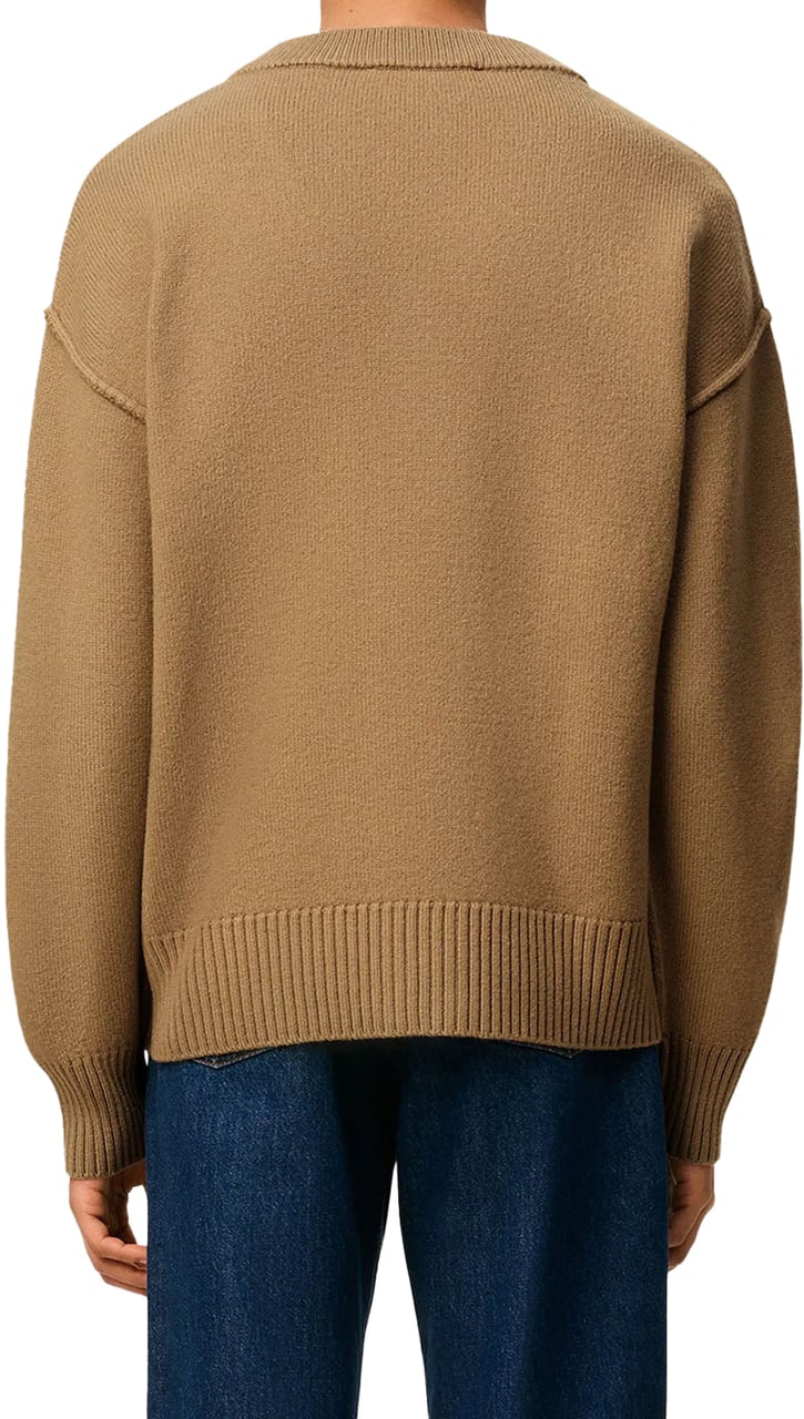 AMI Paris ADC FELTED WOOL CARDIGAN DARK BEIGE Beige