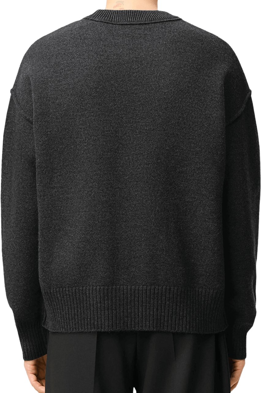 AMI Paris ADC FELTED WOOL CREWNECK DARK GREY Grijs