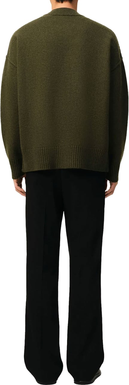 AMI Paris AMI DE COEUR VILTEN WOLLEN CARDIGAN LEGERGROEN Donkergroen