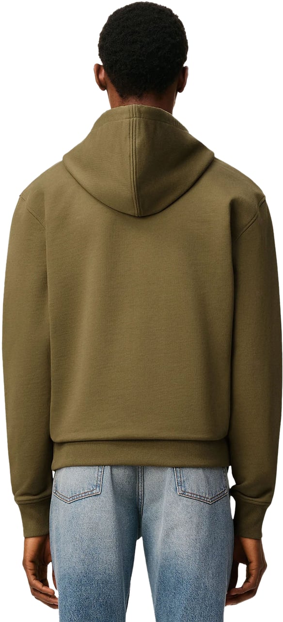 AMI Paris AMI DE COEUR ZIP THROUGH HOODIE ARMY GREEN Groen
