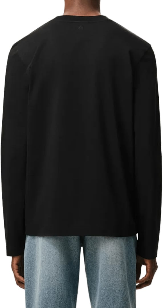 AMI Paris CONTRASTED AMI DE COEUR LONG SLEEVE T-SHIRT Zwart
