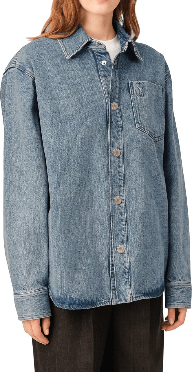 AMI Paris AMI DE COEUR OVERSHIRT Blauw