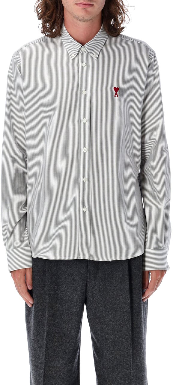 AMI Paris Adc L/S Shirt Bianco Wit