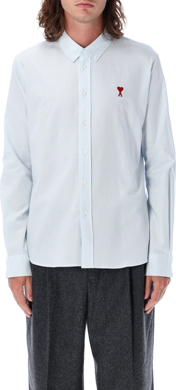 AMI Paris Button Down Adc White Lt Blue Wit