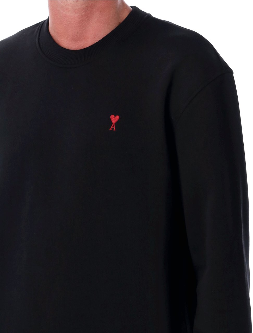 AMI Paris Red Adc Crewneck Nero Zwart