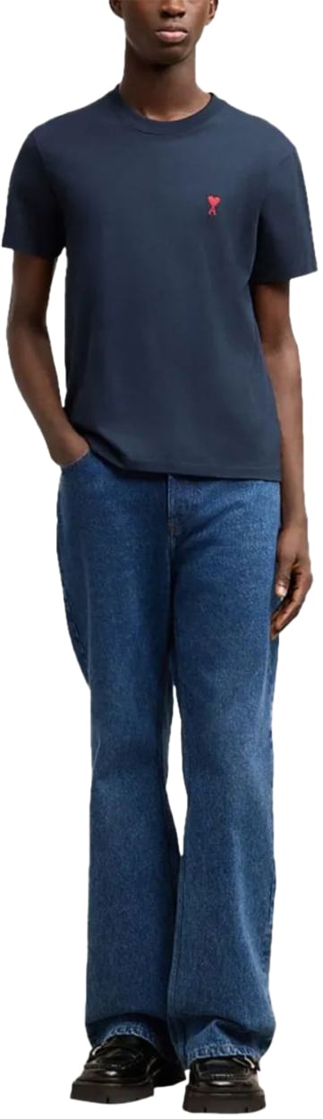 AMI Paris T-Shirts And Polos Bleu Nuit Blauw
