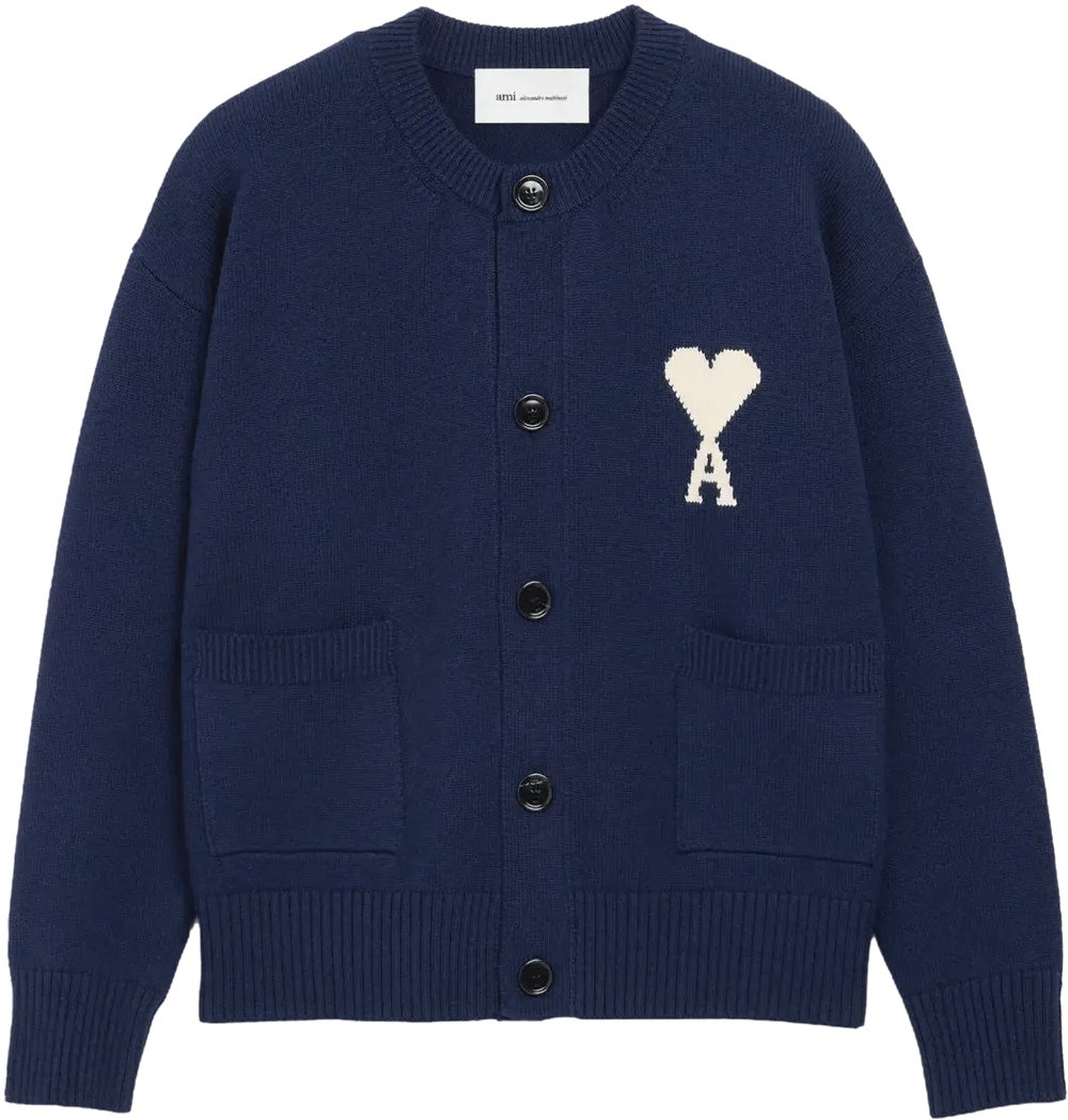 AMI Paris CARDIGAN ADC ENCRU Navy