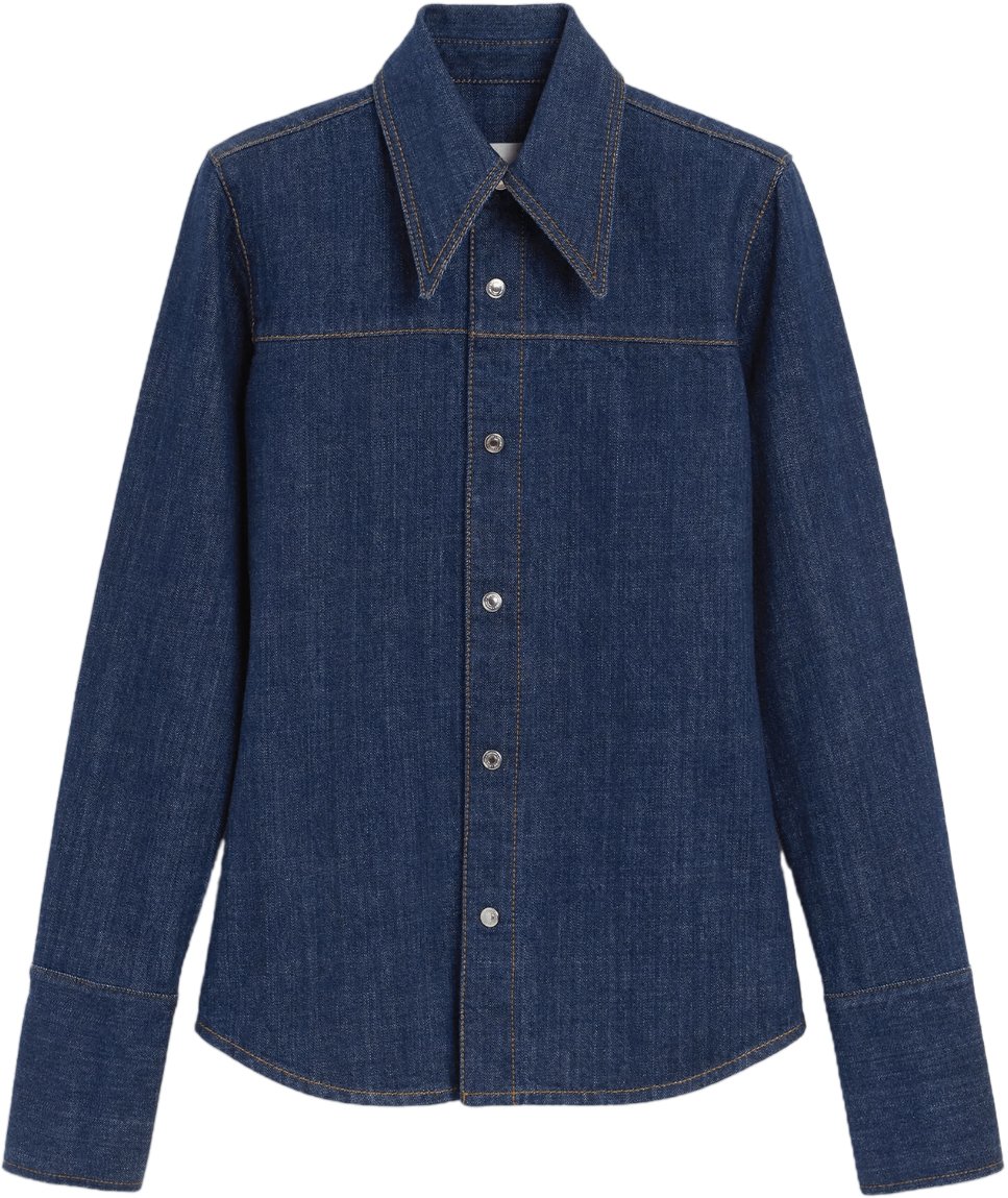 AMI Paris OVERHEMD MET SCHERPE KRAAG Navy