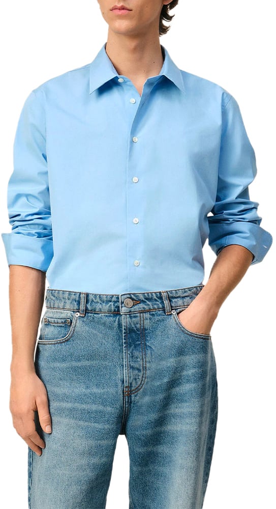 AMI Paris chemise classique bleue Blauw