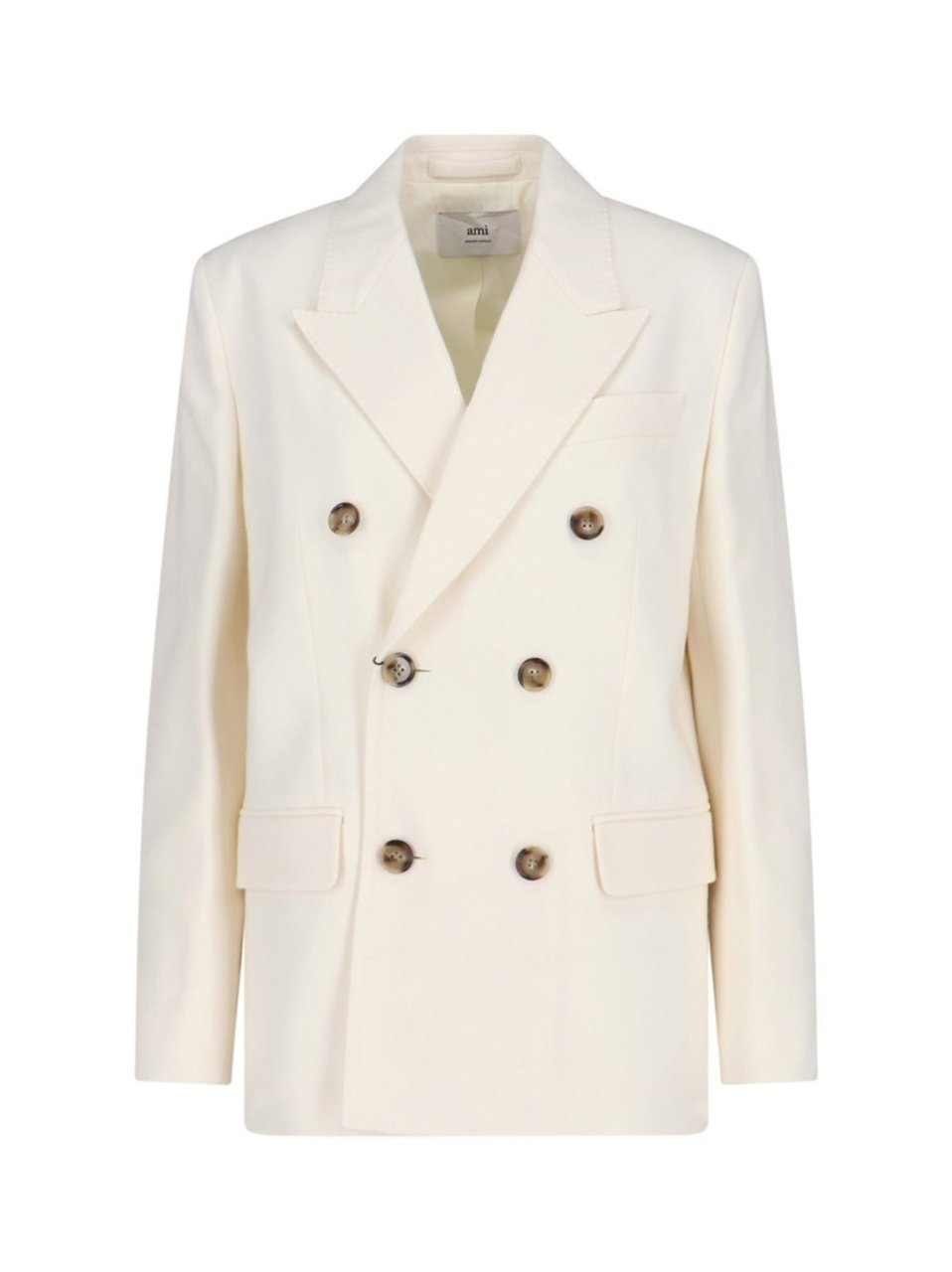 AMI Paris Double-Breasted Blazer – White Wit