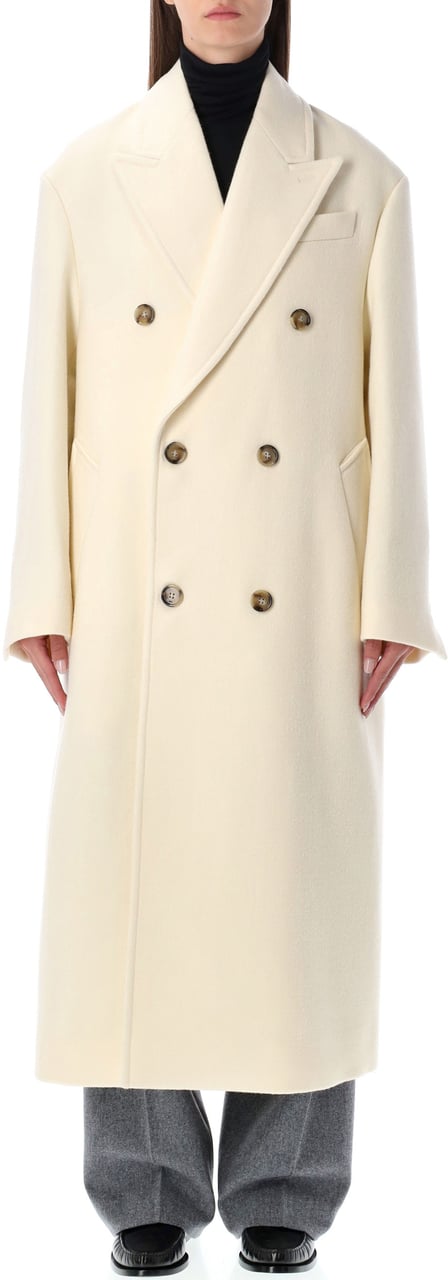 AMI Paris Double Breast Coat Bianco Wit