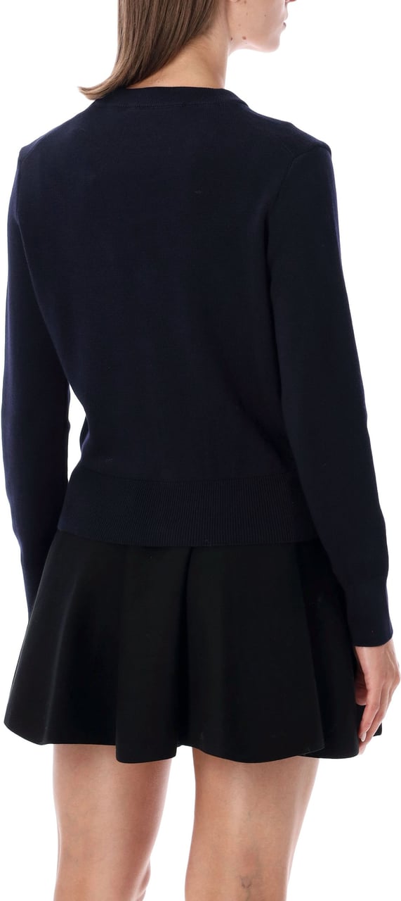 AMI Paris Quota -Cardigan With Contrasted Ami De C Marine Red Navy