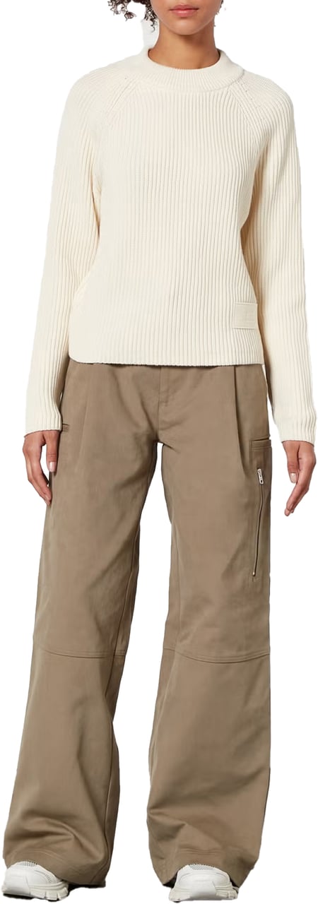 AMI Paris Logo Patch Ribbed Sweater Divers