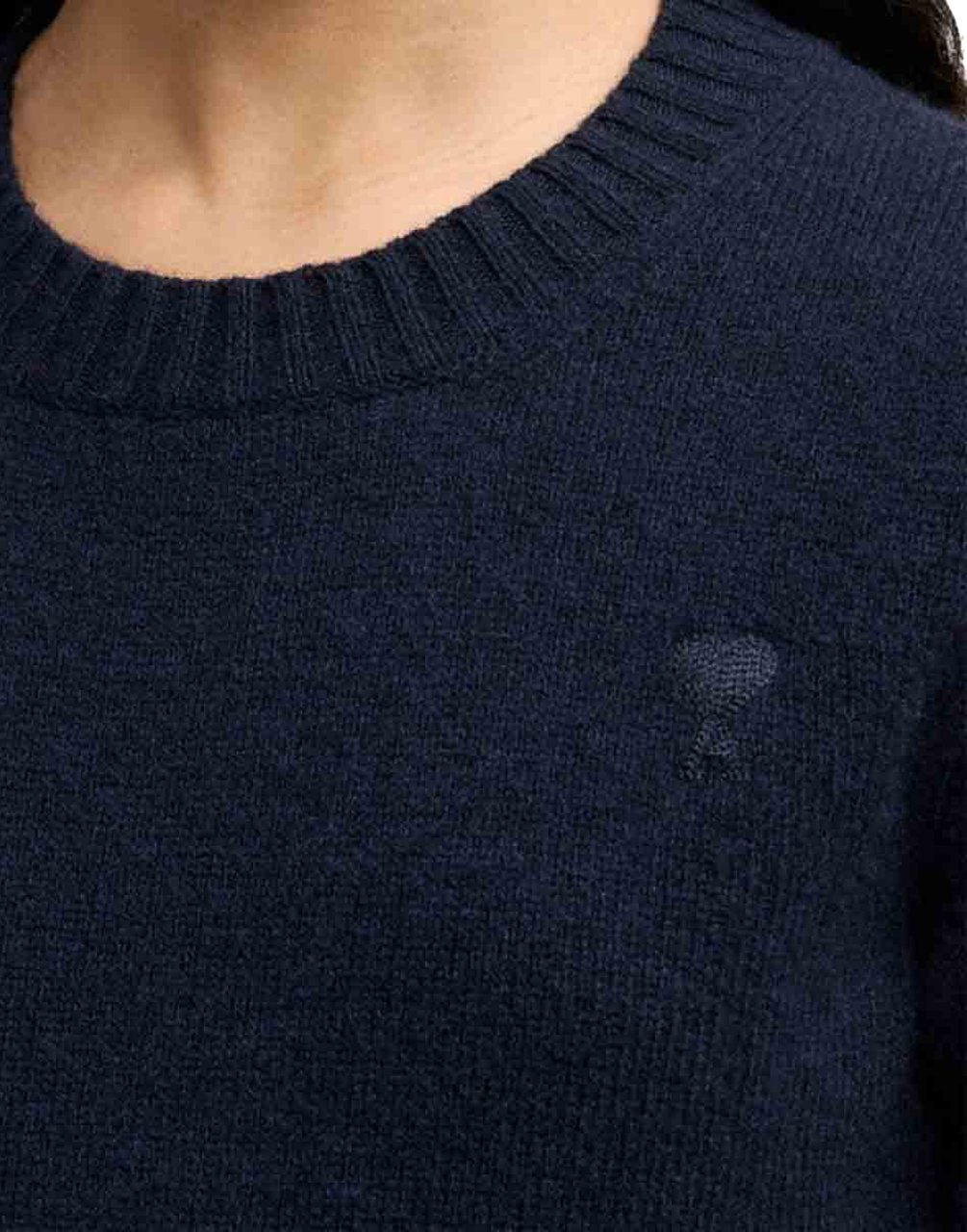 AMI Paris De Coeur Logo Cashmere Sweater Blauw
