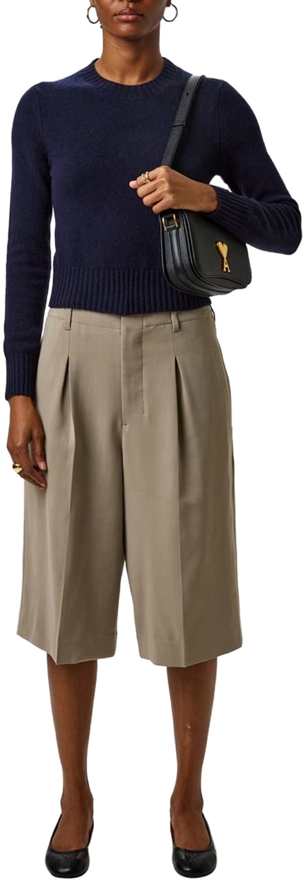 AMI Paris De Coeur Logo Cashmere Sweater Blauw