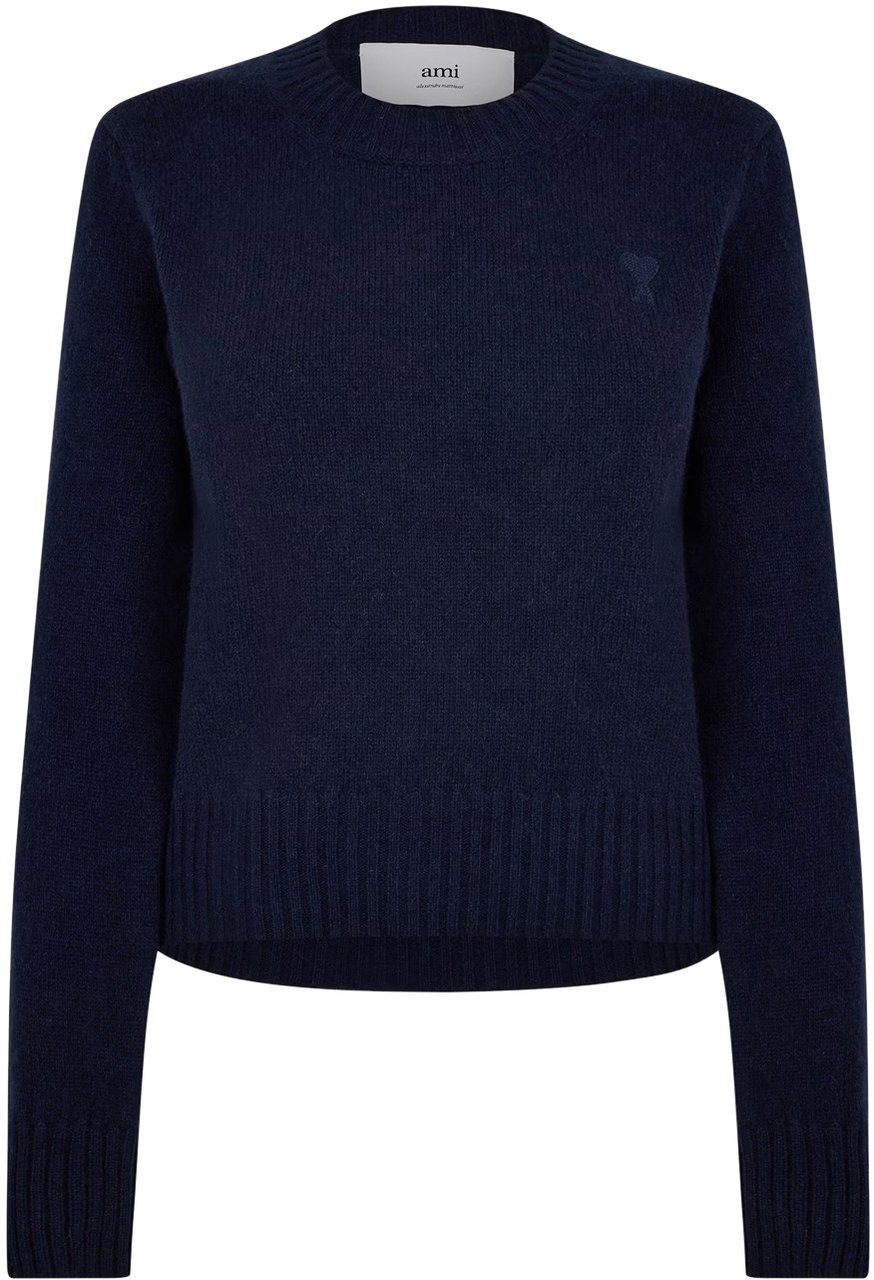 AMI Paris De Coeur Logo Cashmere Sweater Blauw
