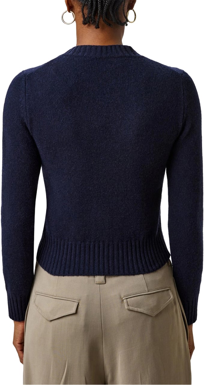 AMI Paris De Coeur Logo Cashmere Sweater Blauw