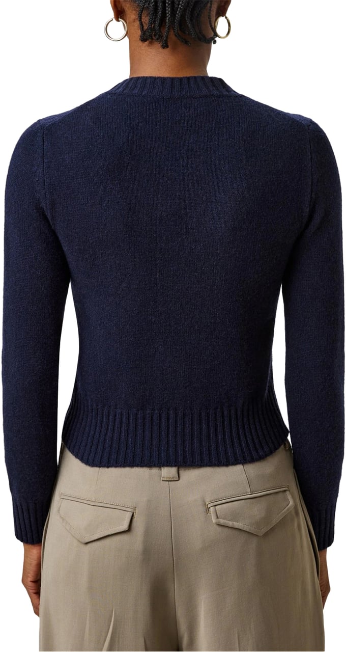 AMI Paris De Coeur Logo Cashmere Sweater Blauw