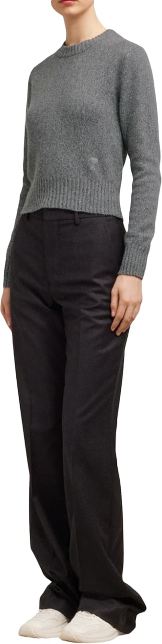 AMI Paris De Coeur Logo Cashmere Blend Sweater Grijs