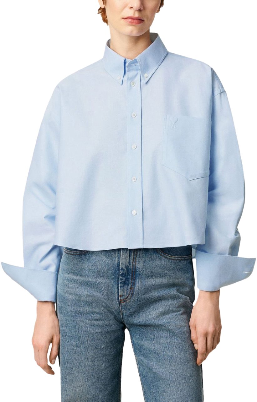 AMI Paris Shirts Clear Blue Blauw