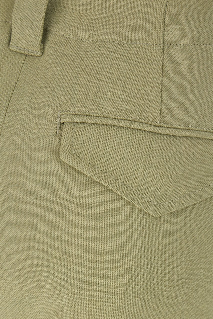 AMI Paris AMI Paris Olive green viscose blend bermuda shorts Groen