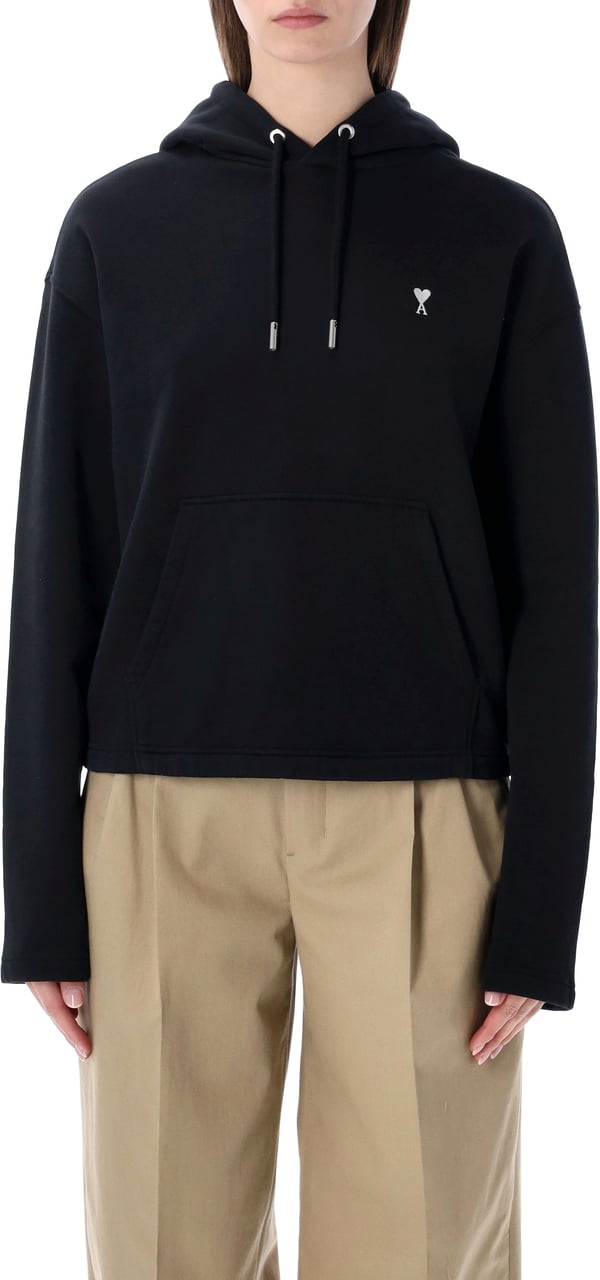AMI Paris Ami Paris Ami de Cœur cropped hoodie Zwart