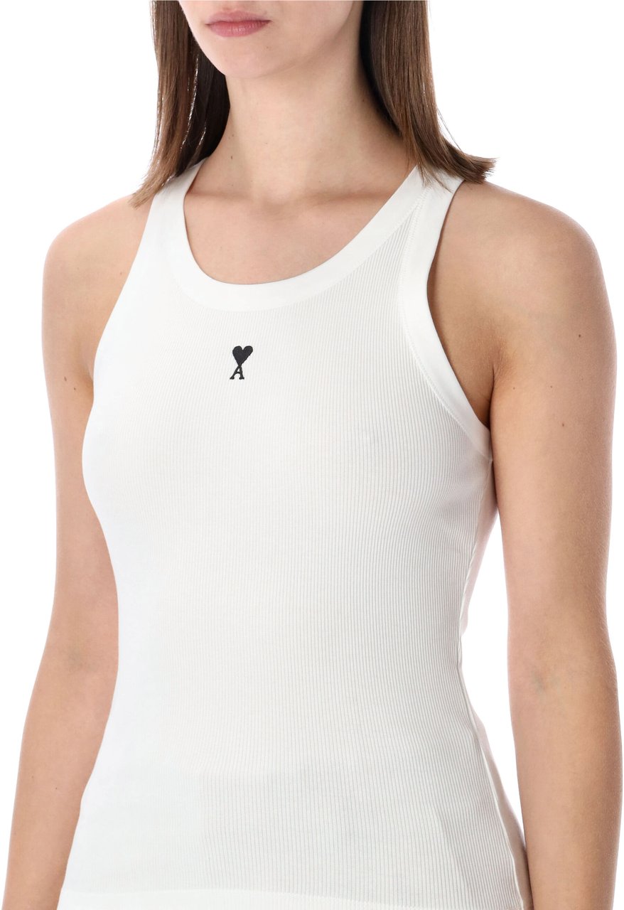 AMI Paris Tank Top Bianco Wit