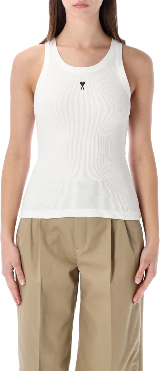 AMI Paris Tank Top Bianco Wit