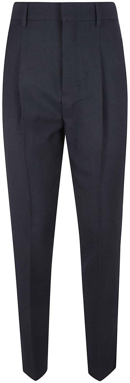 AMI Paris Tailored Blue Trousers With Slim Tapered Fit Zwart