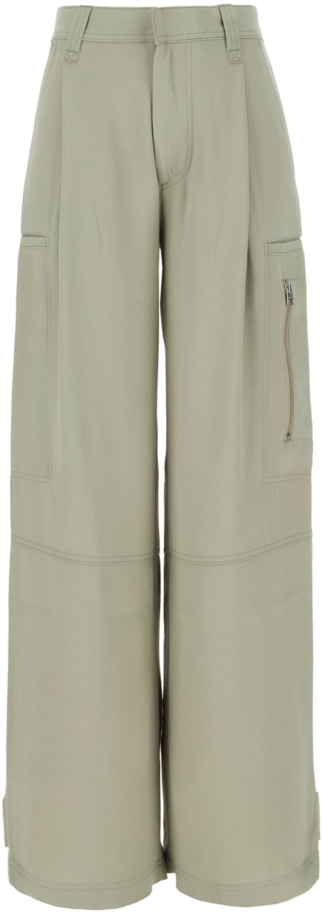 AMI Paris AMI Paris Sage green acetate blend pants Groen