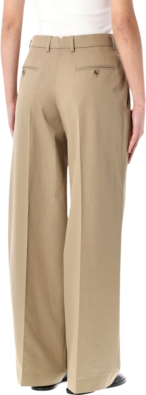 AMI Paris Ami Paris low waist wide leg cotton trousers Beige