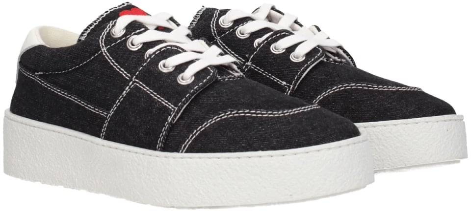 AMI Paris Madison De Coeur Logo Sneakers Zwart