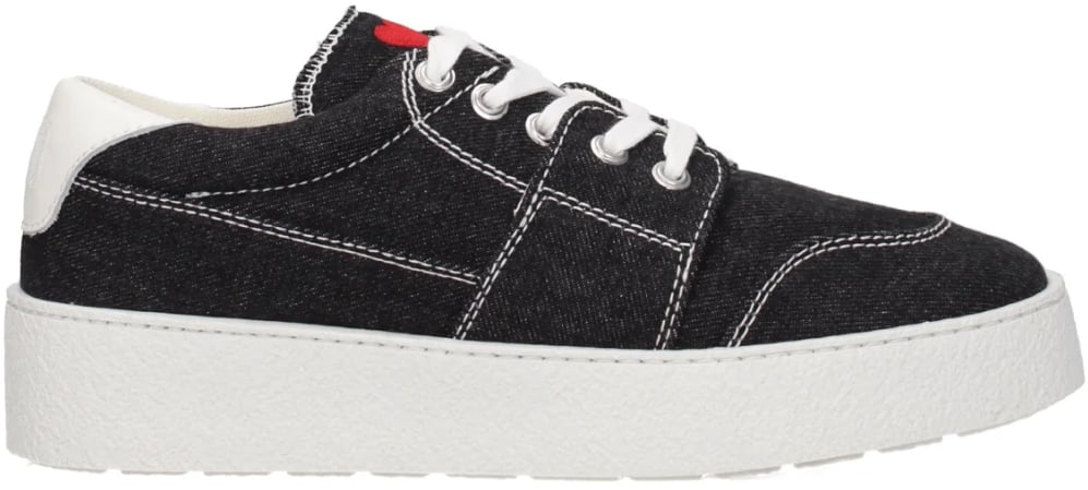 AMI Paris Madison De Coeur Logo Sneakers Zwart