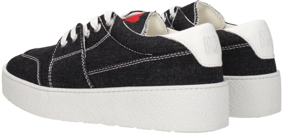 AMI Paris Madison De Coeur Logo Sneakers Zwart