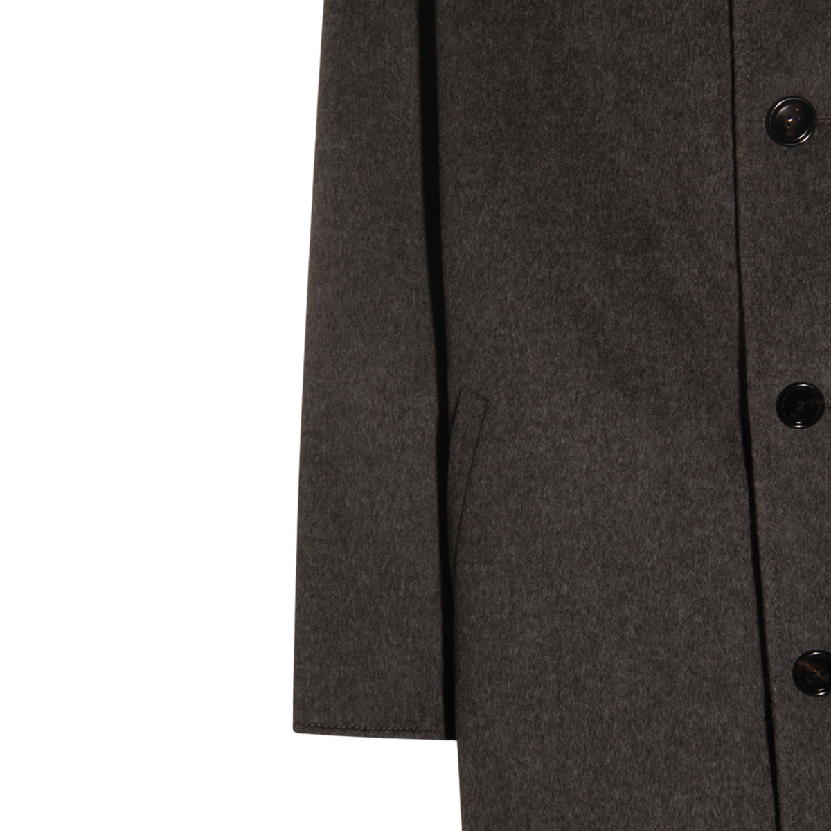 AMI Paris Long Single-Breasted Coat with Classic Collar Grijs