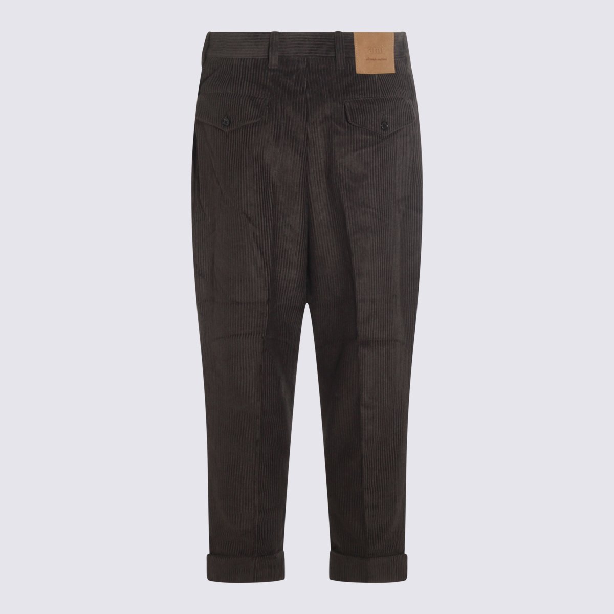 AMI Paris Relaxed Fit Grey Trousers Zwart