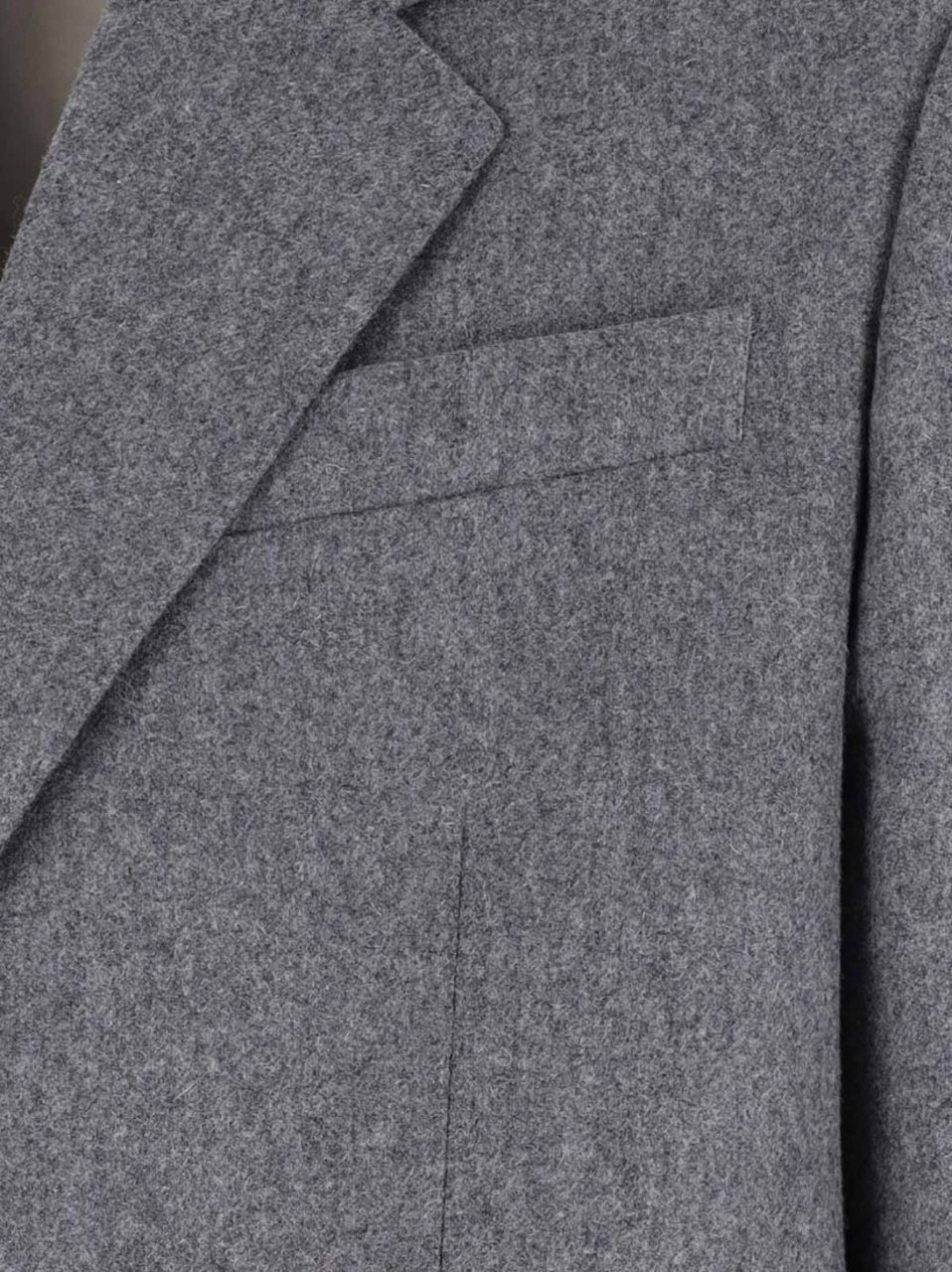 AMI Paris Single-Breasted Grey Virgin Wool Blazer With Classic Lapel Grijs