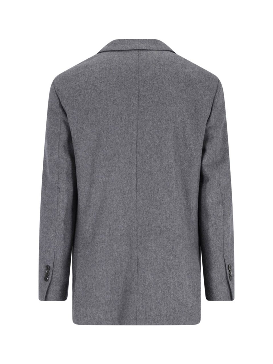 AMI Paris Single-Breasted Grey Virgin Wool Blazer With Classic Lapel Grijs