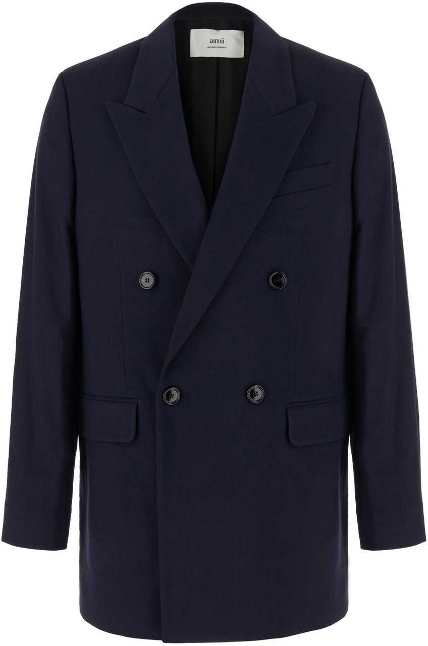 AMI Paris AMI Paris Midnight blue wool oversize blazer Blauw