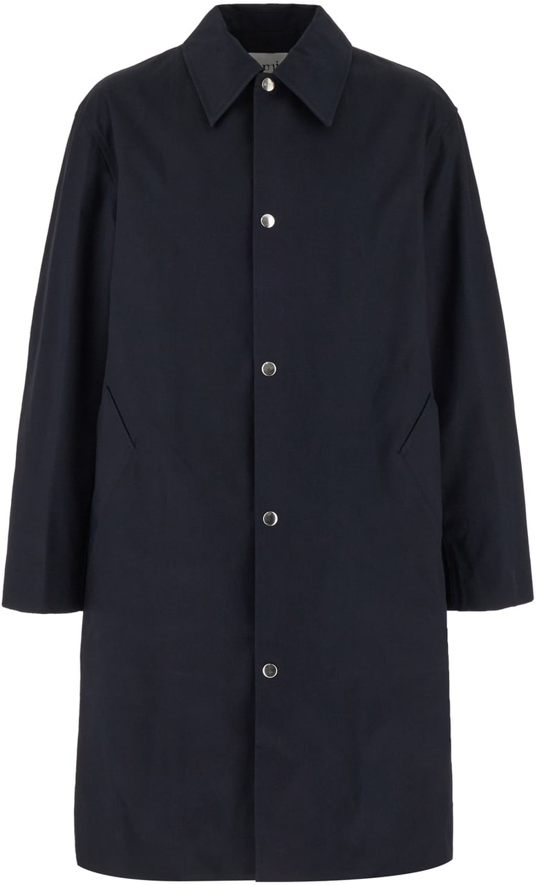 AMI Paris AMI Paris Navy blue cotton coat Blauw