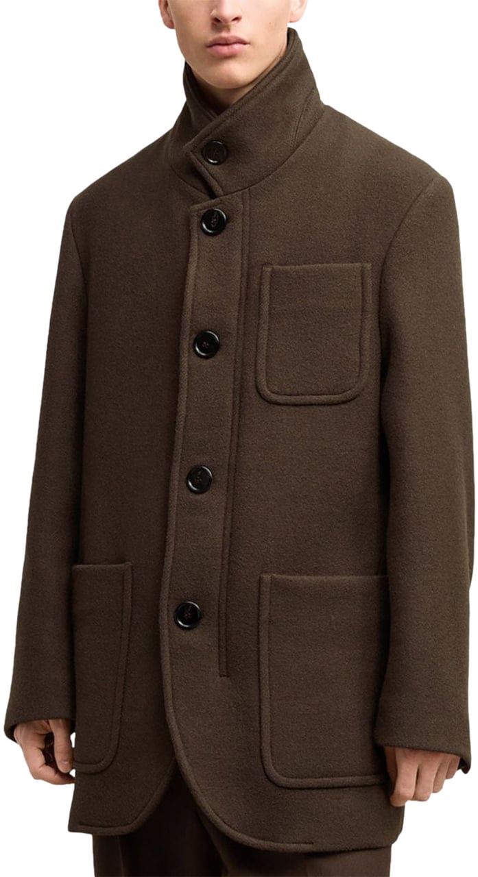 AMI Paris Coats Dark Coffee Bruin