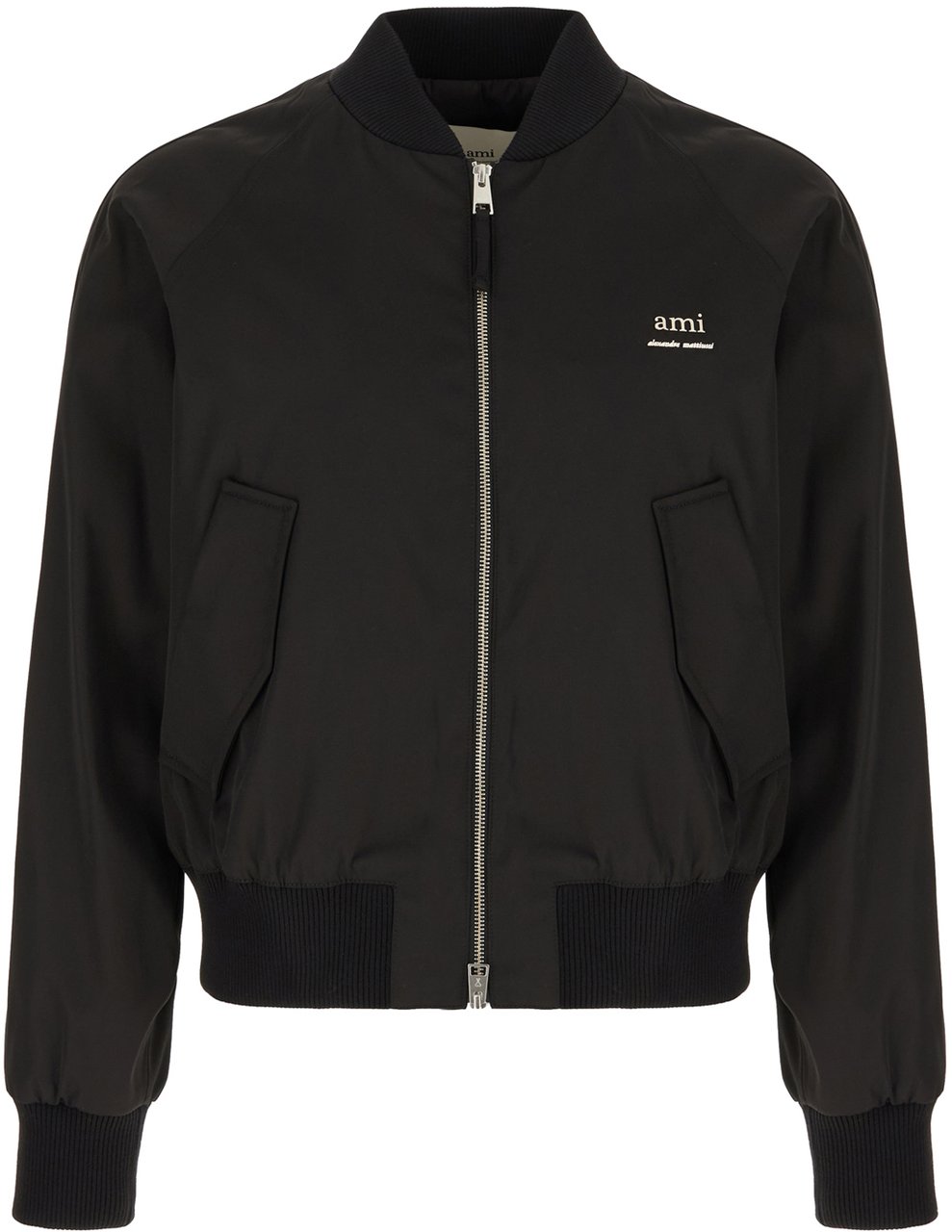 AMI Paris AMI Paris Black polyester blend padded bomber jacket Divers