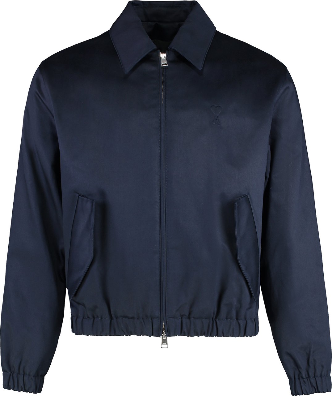 AMI Paris Zippered cotton jacket Blauw