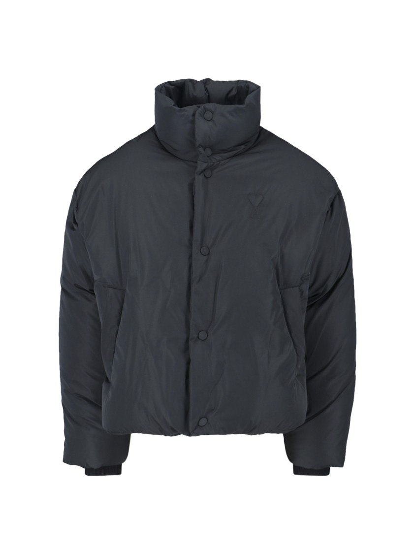 AMI Paris Sleek Black Jacket With Structured Silhouette Zwart