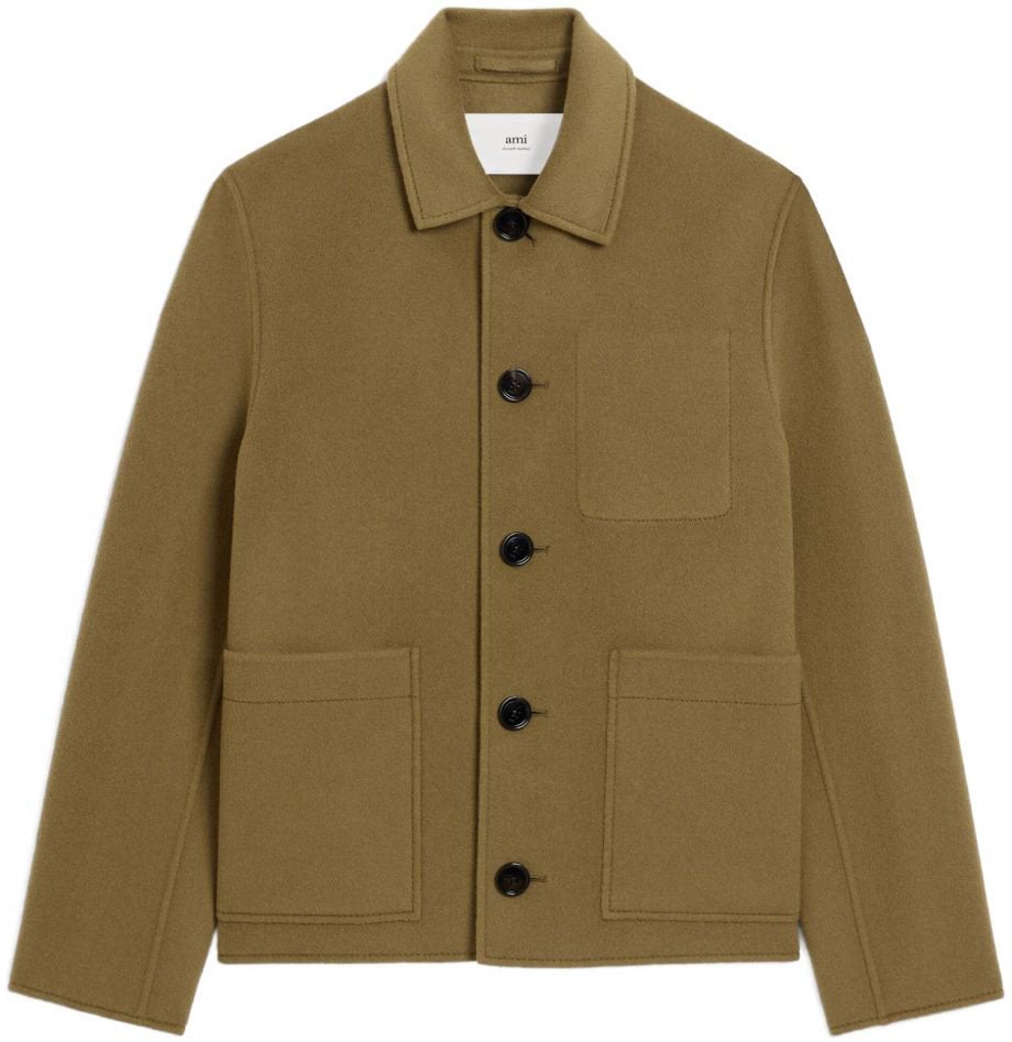 AMI Paris Boxy Brown Jacket Bruin