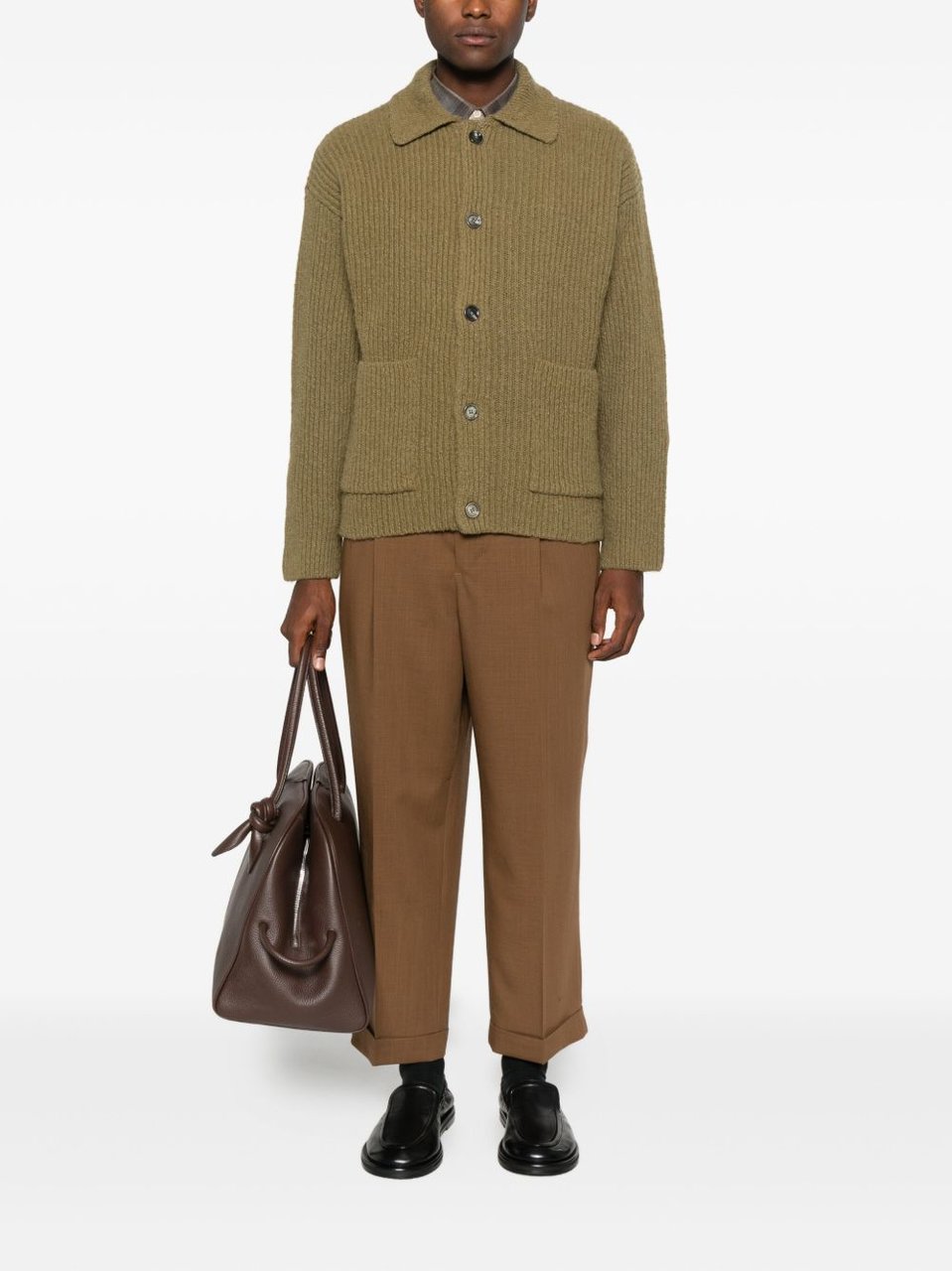 AMI Paris Sweaters Bronze Donkergroen