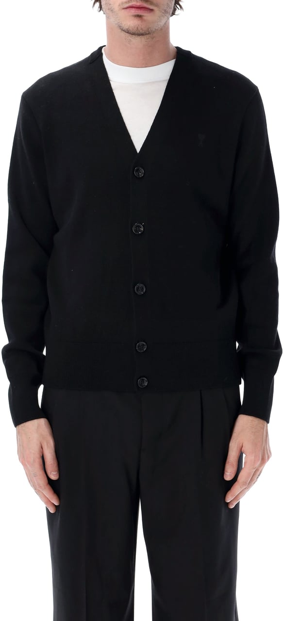 AMI Paris Cardigan Adc Nero Zwart